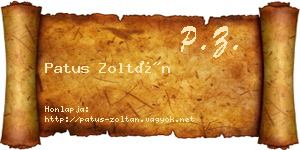 Patus Zoltán névjegykártya